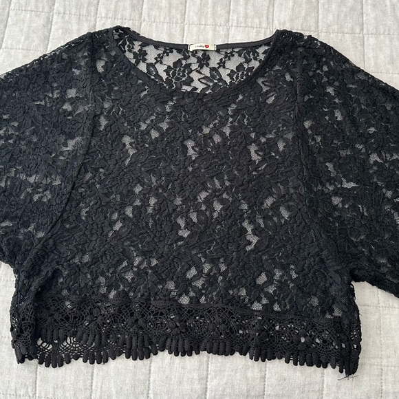 Lace Top, Black, OS - Picture 1 of 2